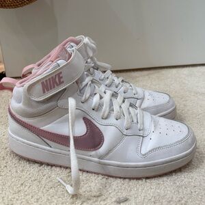 Nike White and Pink High-Tops